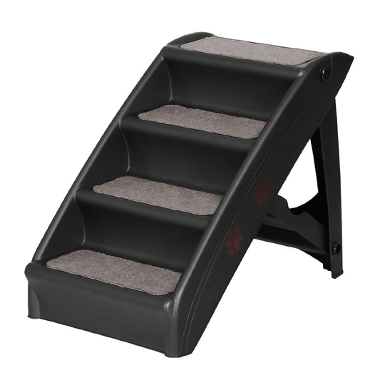 i.Pet - Foldable Dog Ramp Steps for Bed, Sofa, Car - Portable Pet Stairs Ladder - Black