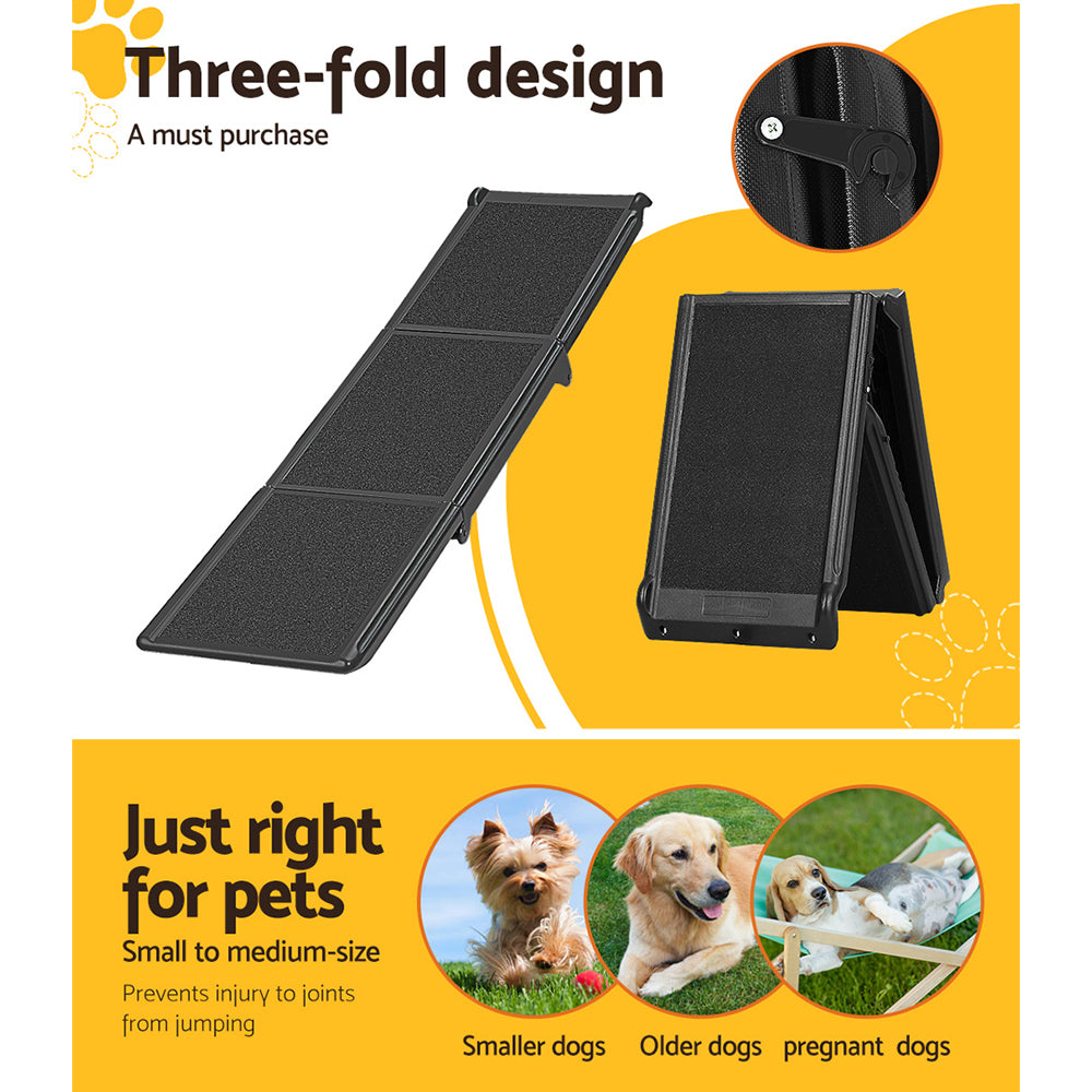 i.Pet - Foldable Dog Ramp Pet Stairs for Car, SUV, Travel - Portable and Adjustable