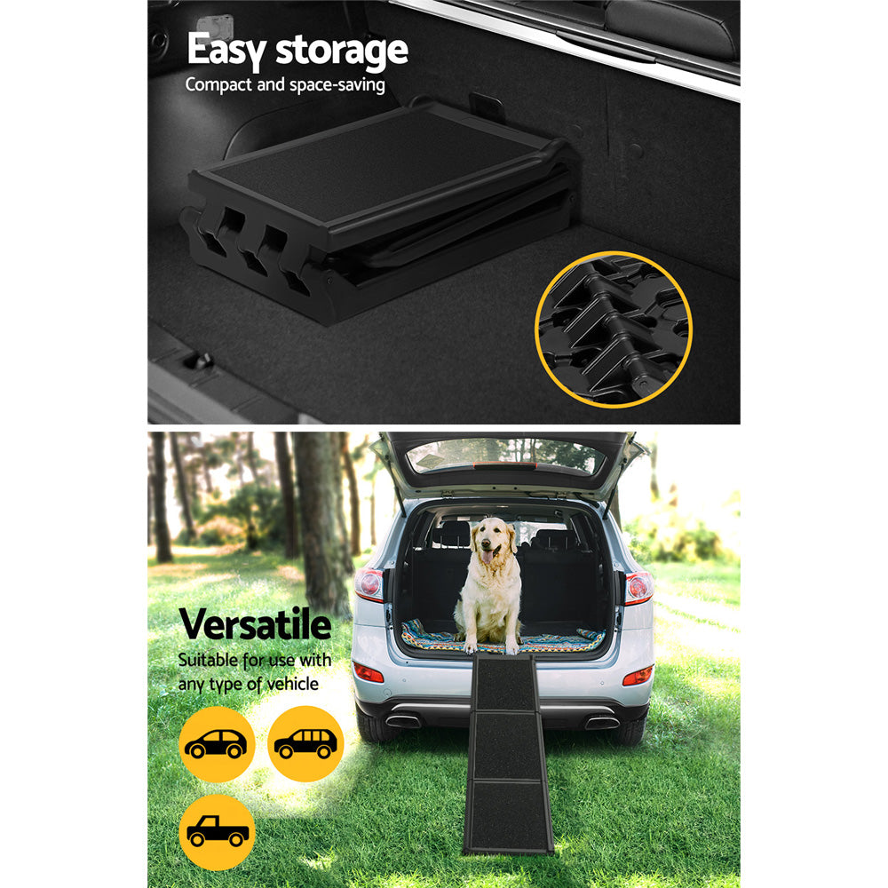 i.Pet - Foldable Dog Ramp Pet Stairs for Car, SUV, Travel - Portable and Adjustable