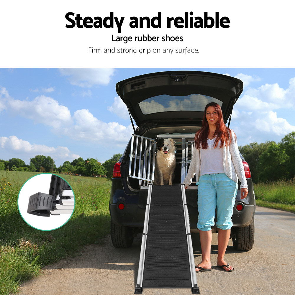 i.Pet - Adjustable Dog Ramp Pet Stairs for Car, SUV, Bed - Foldable and Portable