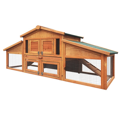 i.Pet - Large Wooden Pet Hutch 169x52x72cm