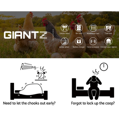 Giantz - Automatic Chicken Coop Door Opener