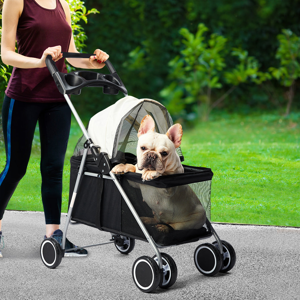 PaWz Large Pet Stroller Dog Cat Carrier Black-1829372166886526982