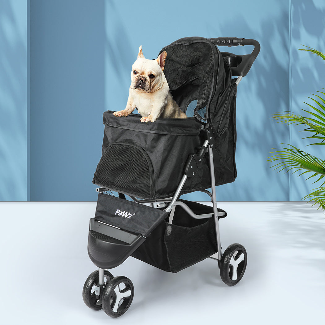 PaWz Large Pet Stroller Dog Cat Carrier Black-1826138199269969927