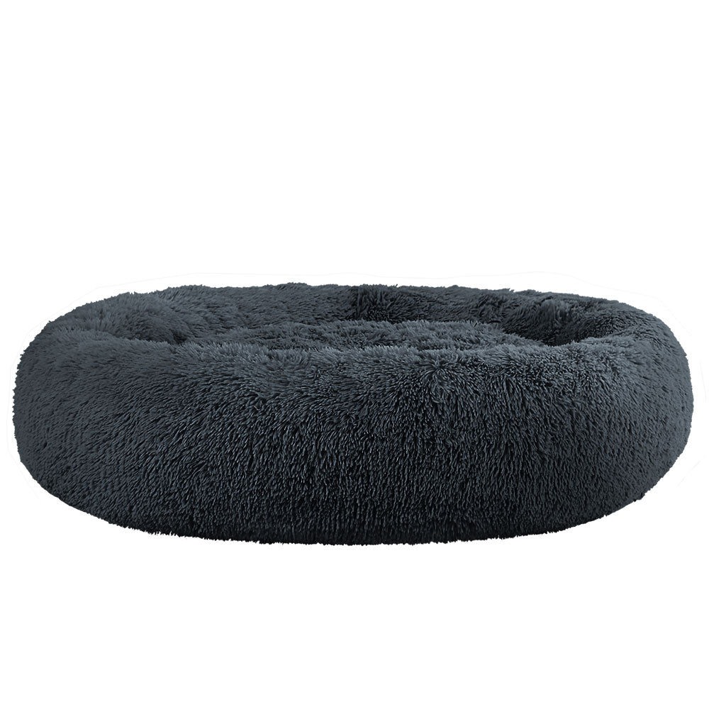 i.Pet - Extra Large Calming Pet Bed for Dogs & Cats, Soft Plush 110cm - Dark Grey