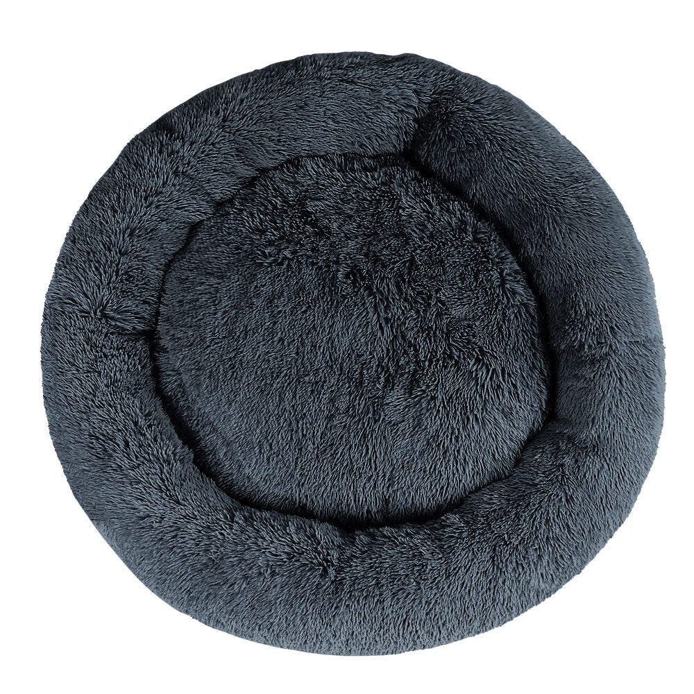 i.Pet - Extra Large Calming Pet Bed for Dogs & Cats, Soft Plush 110cm - Dark Grey