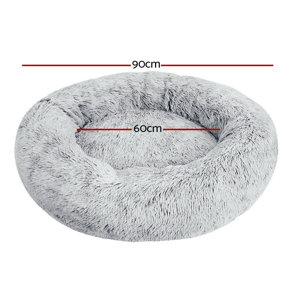 i.Pet - Large Calming Pet Bed for Dogs & Cats, 90cm - Light Charcoal