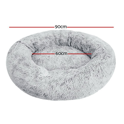 i.Pet - Large Calming Pet Bed for Dogs & Cats, 90cm - Light Charcoal