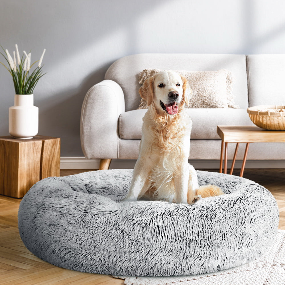 i.Pet - Large Calming Pet Bed for Dogs & Cats, 90cm - Light Charcoal