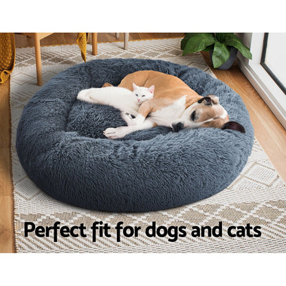 i.Pet - Large Calming Pet Bed for Dogs & Cats, 90cm - Dark Grey