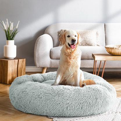 i.Pet - Large Calming Pet Bed for Dogs & Cats, 90cm - Light Grey