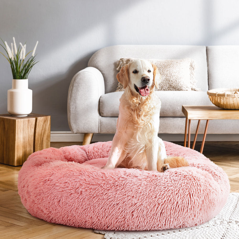 i.Pet - Large Calming Pet Bed for Dogs & Cats, 90cm - Pink