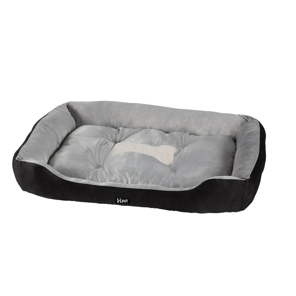 i.Pet - Calming Pet Bed for Dogs & Cats, Soft Plush Mat - Black