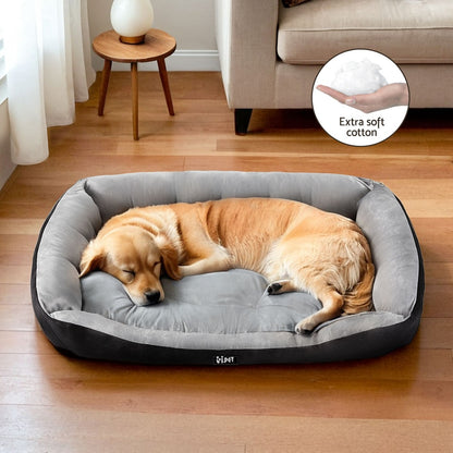 i.Pet - Calming Pet Bed for Dogs & Cats, Soft Plush Mat - Black