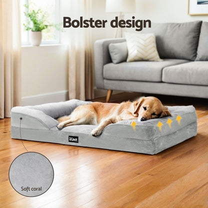 i.Pet - Calming Pet Bed with Egg Crate Foam Cushion - Large, Removable & Washable