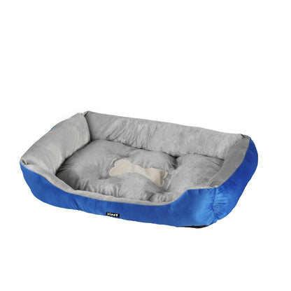 i.Pet - Calming Pet Bed for Dogs & Cats, Soft Plush Mat - Blue