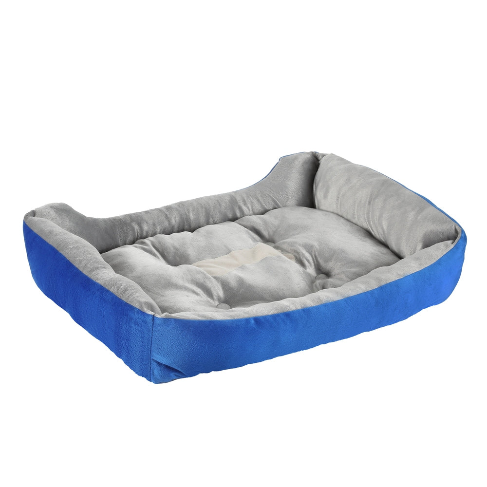 i.Pet - Calming Pet Bed for Dogs & Cats, Soft Plush Mat - Blue