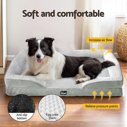 i.Pet - Large Pet Bed with Calming Egg Crate Foam Cushion - Removable & Washable