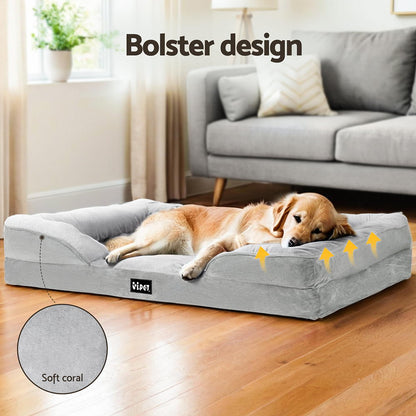 i.Pet - Large Pet Bed with Calming Egg Crate Foam Cushion - Removable & Washable