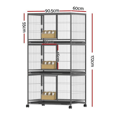 i.Pet - Large Bird Cage Aviary with Stand and Wheels