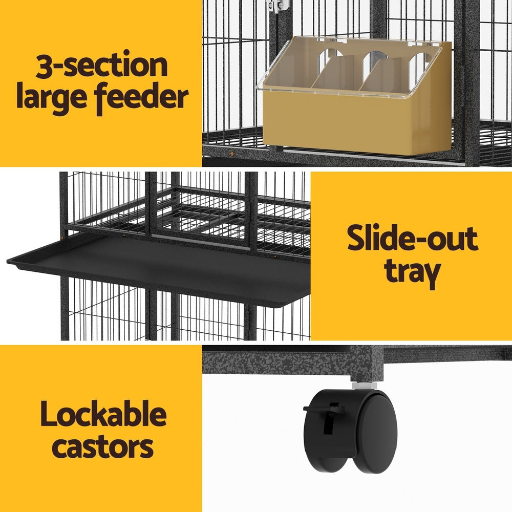 i.Pet - Large Bird Cage Aviary with Stand and Wheels