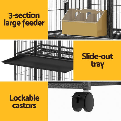 i.Pet - Large Bird Cage Aviary with Stand and Wheels