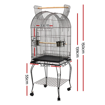 i.Pet - 150cm Large Bird Cage Aviary with Stainless Steel Feeders