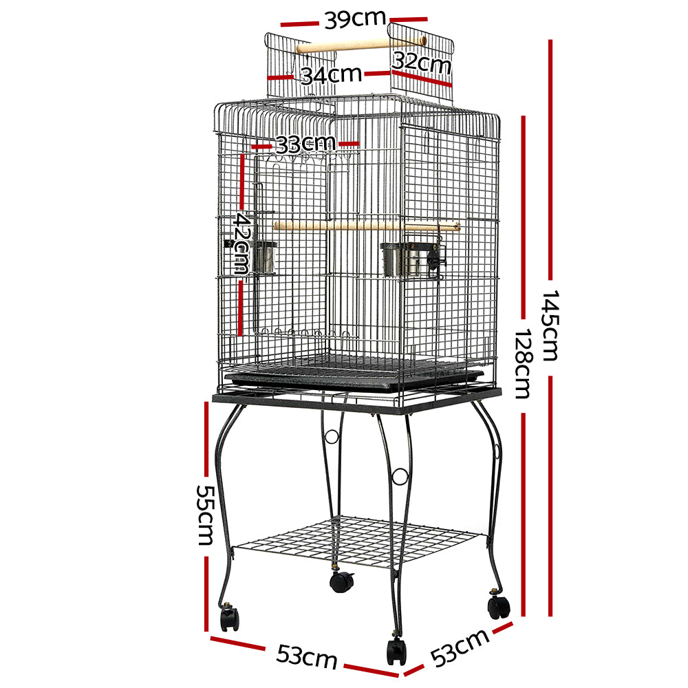 i.Pet - 145cm Large Bird Cage Aviary with Stainless Steel Feeders