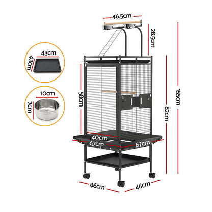 i.Pet - Large 155cm Parrot Aviary Bird Cage with Stand and Wheels