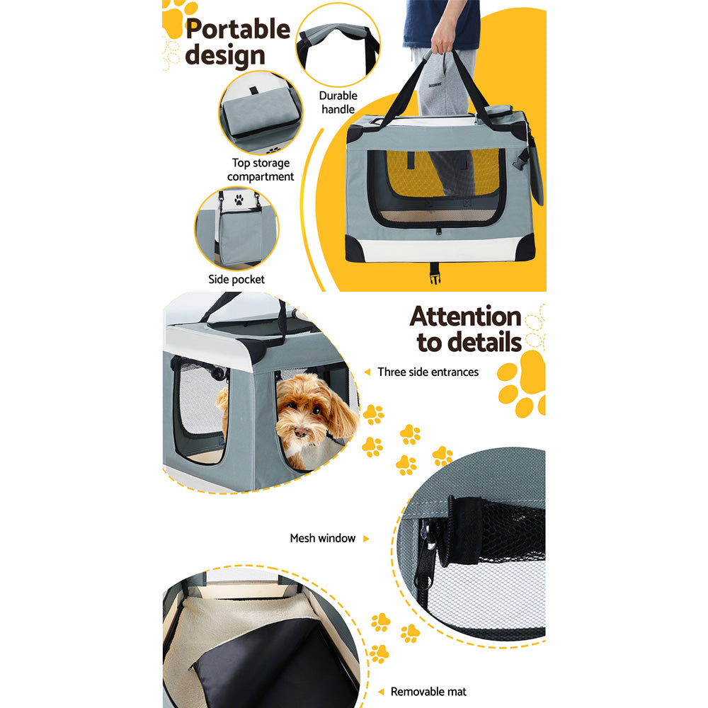 i.Pet - Large Soft Pet Carrier for Dogs & Cats, Portable & Foldable