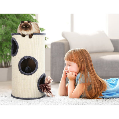 i.Pet - 70cm Cat Tree Scratching Post Tower with Toys, Wood Condo, and House