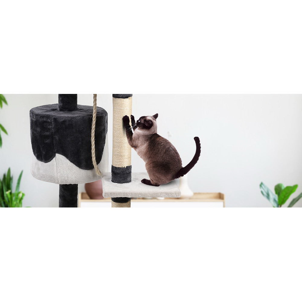 i.Pet - 112cm Cat Tree Tower with Scratching Post, Condo, and Hanging Toys