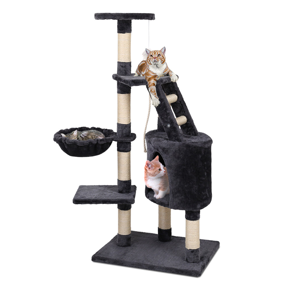 i.Pet - 120cm Cat Tree Tower with Scratching Post, Condo, and Hanging Toys