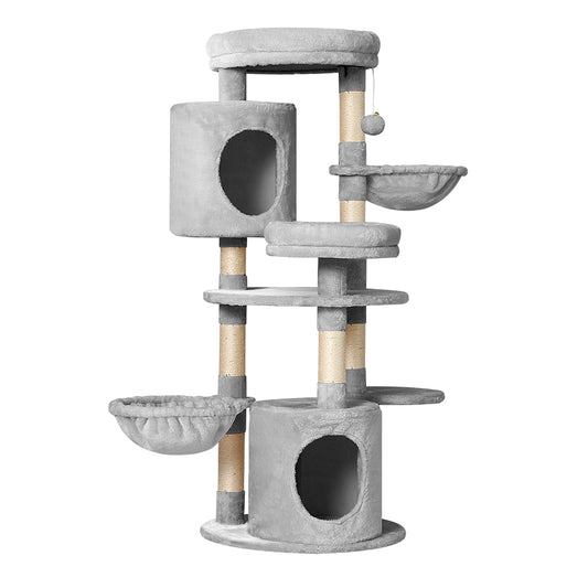 i.Pet - 123cm Cat Tree Tower with Scratching Post, Condo, and Hammocks