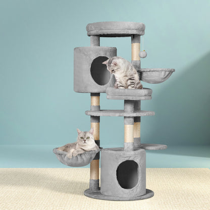 i.Pet - 123cm Cat Tree Tower with Scratching Post, Condo, and Hammocks