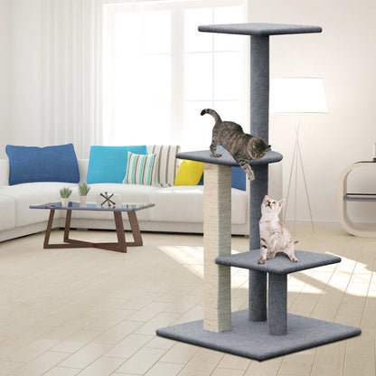 i.Pet - 124cm Cat Tree Scratching Post Tower with Condo and Perches