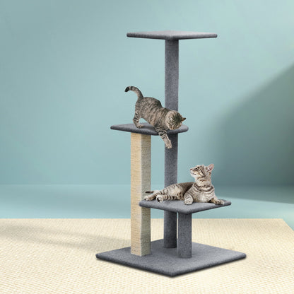 i.Pet - 124cm Cat Tree Scratching Post Tower with Condo and Perches