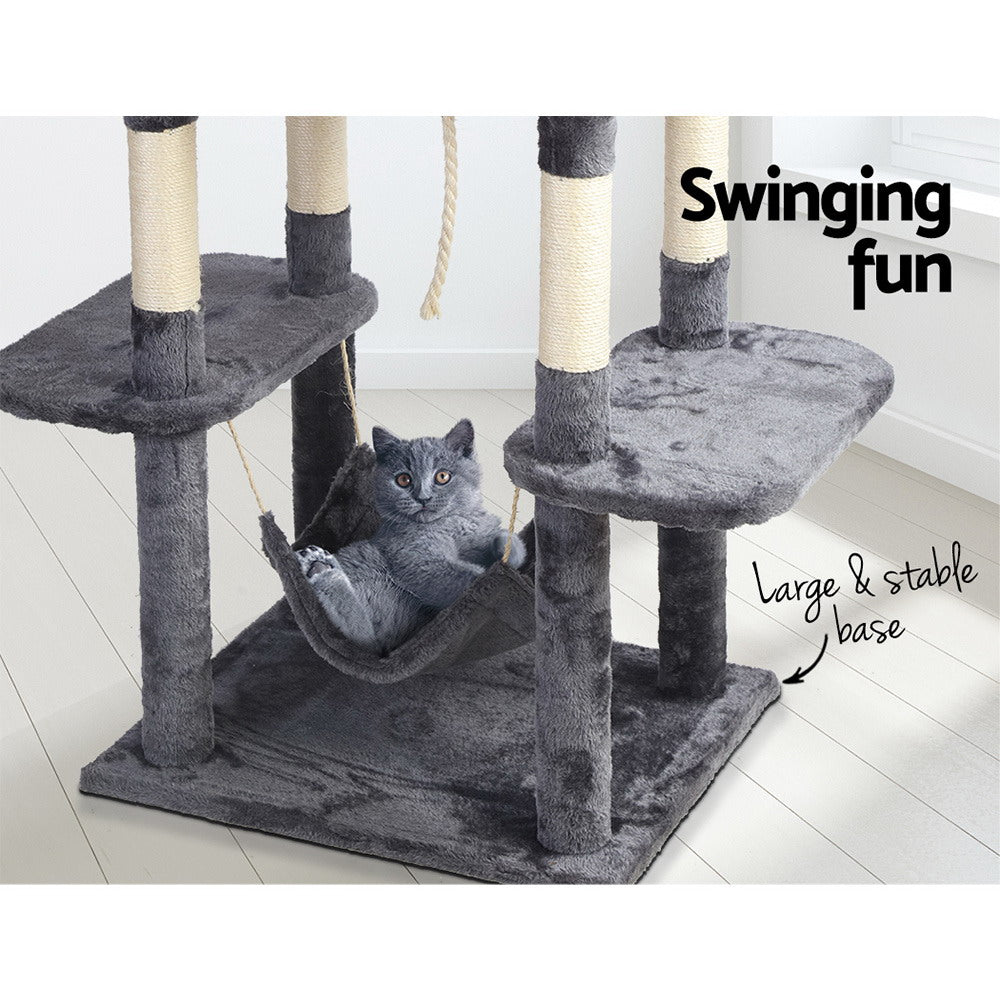 i.Pet - 171cm Cat Tree with Scratching Post, Wooden Condo, and Toys