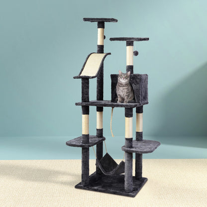 i.Pet - 171cm Cat Tree with Scratching Post, Wooden Condo, and Toys