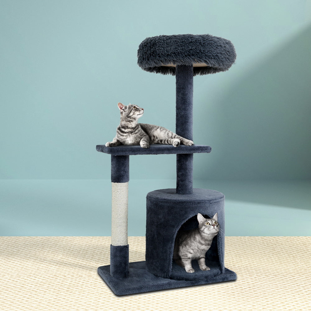 i.Pet - 94cm Cat Tree Scratching Post Tower with Condo and Bed - Grey