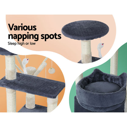 i.Pet - 110cm Cat Tree with Scratching Post, Condo, Bed, and Toys