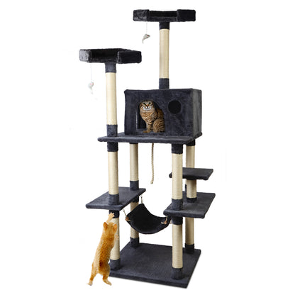 i.Pet - 184cm Cat Tree Tower Scratching Post Condo with Bed and House