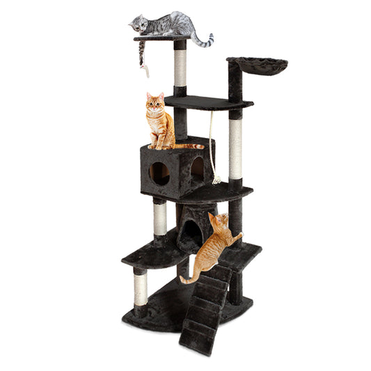 i.Pet - 193cm Cat Tree Tower Scratching Post Condo House - Grey