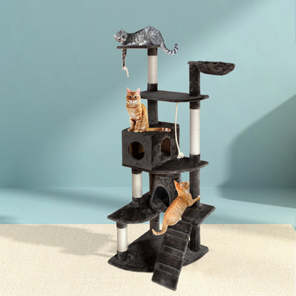 i.Pet - 193cm Cat Tree Tower Scratching Post Condo House - Grey