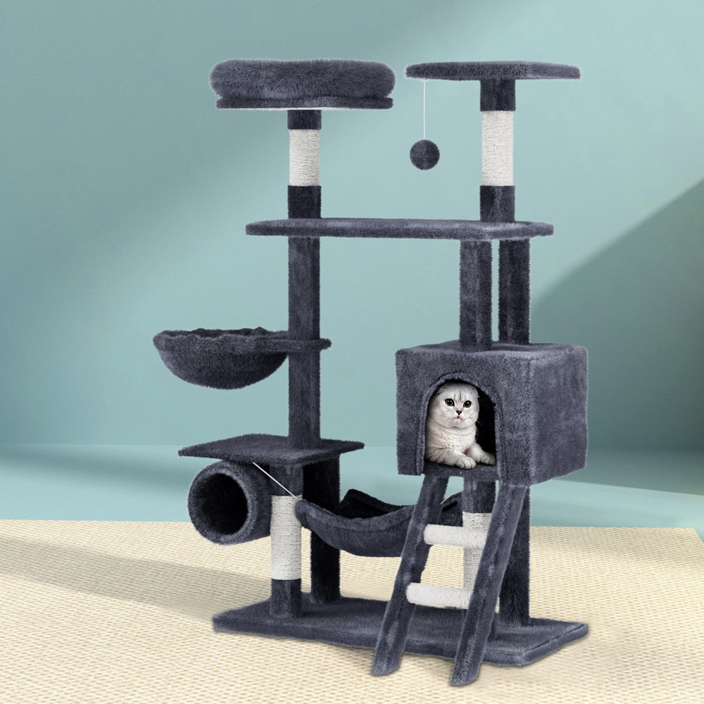 i.Pet - 144cm Cat Tree Tower with Scratching Post, Condo, Toys, and Bed