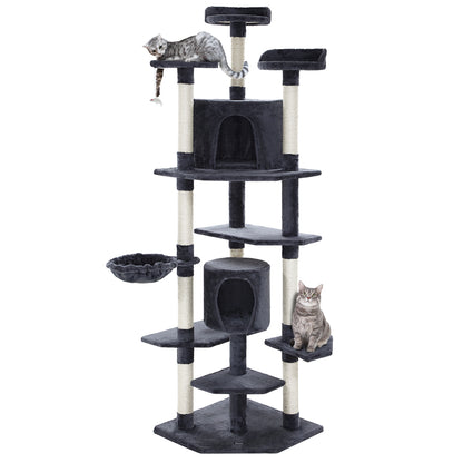 i.Pet - 203cm Cat Tree Tower Scratching Post Scratcher Condo - Grey