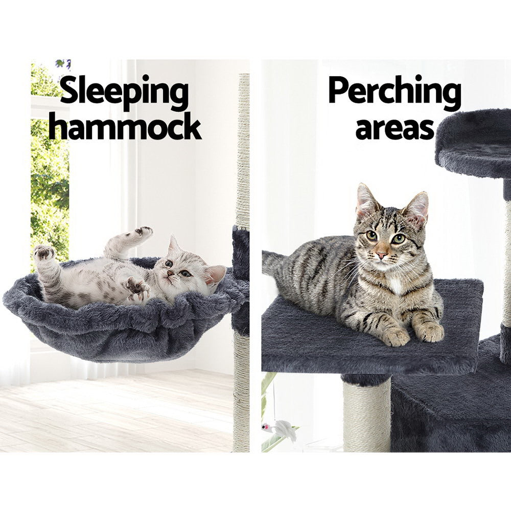 i.Pet - 203cm Cat Tree Tower Scratching Post Scratcher Condo - Grey