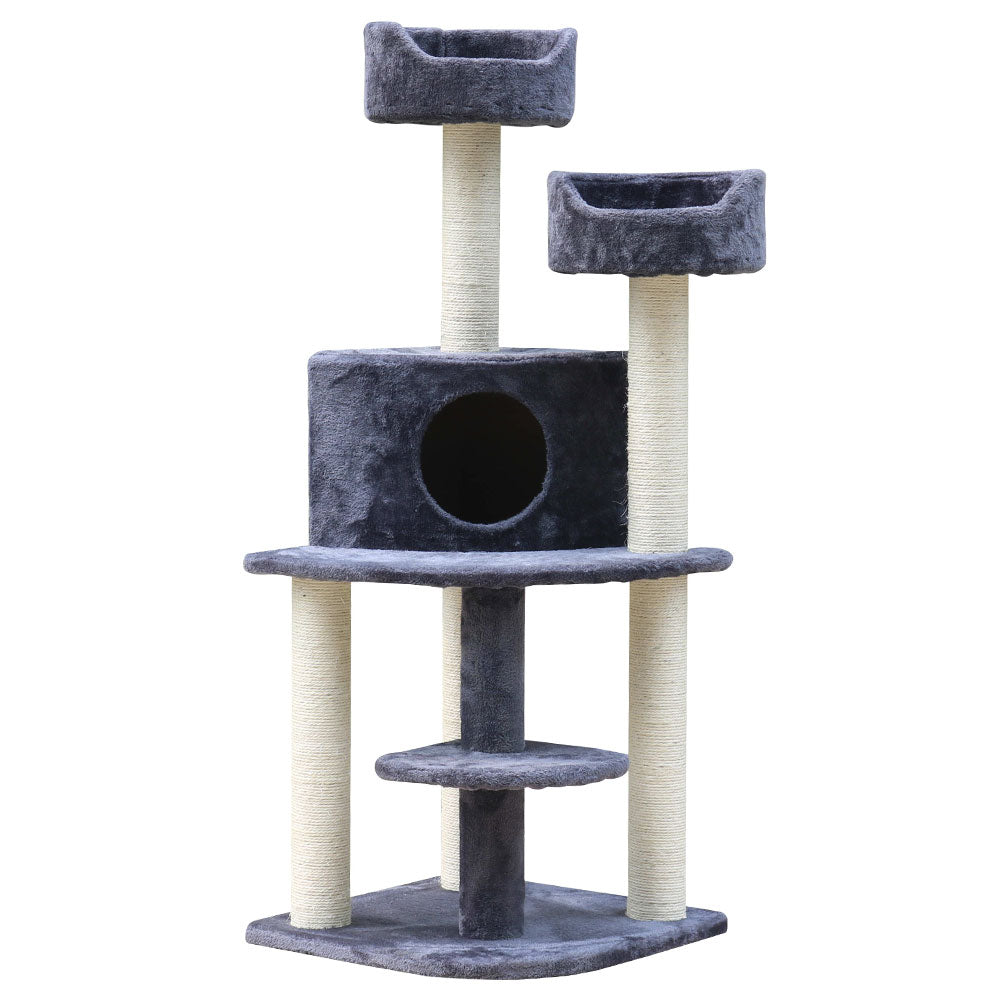 i.Pet - 126cm Cat Tree Scratching Post with Condo and Perches