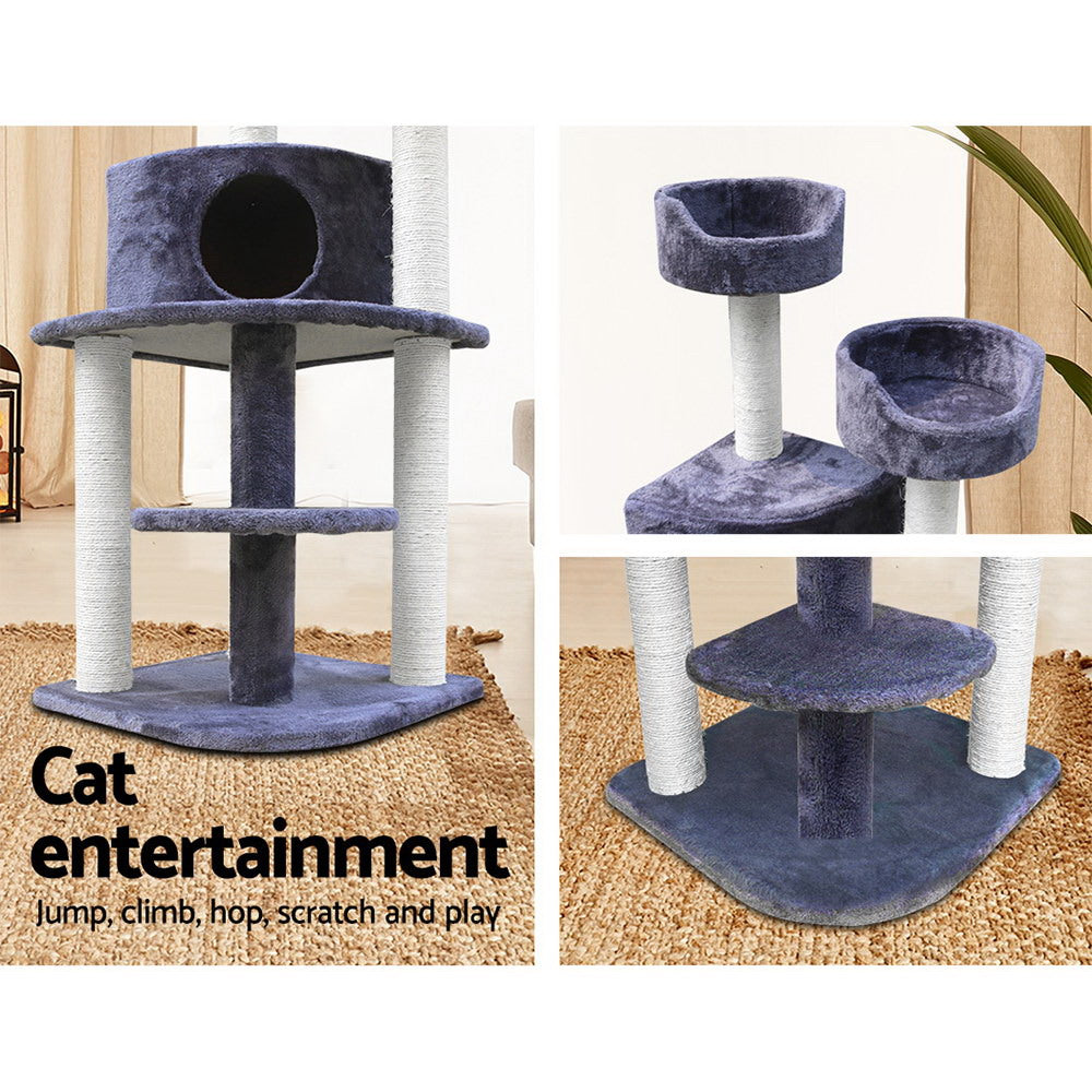 i.Pet - 126cm Cat Tree Scratching Post with Condo and Perches