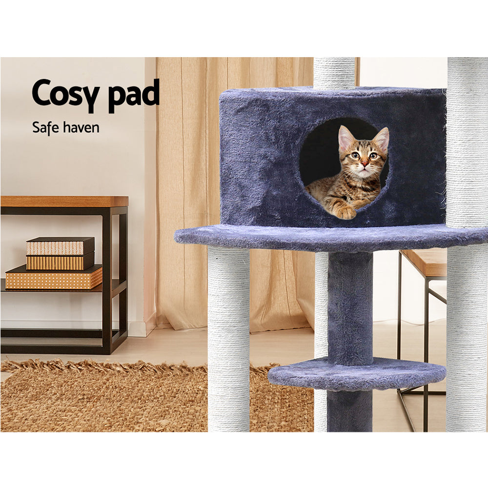 i.Pet - 126cm Cat Tree Scratching Post with Condo and Perches